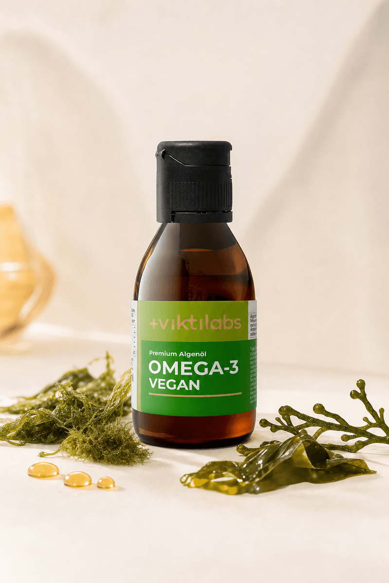 Viktilabs Omega-3 Algenöl mit Vitamin D3 – pflanzliche EPA/DHA-Quelle