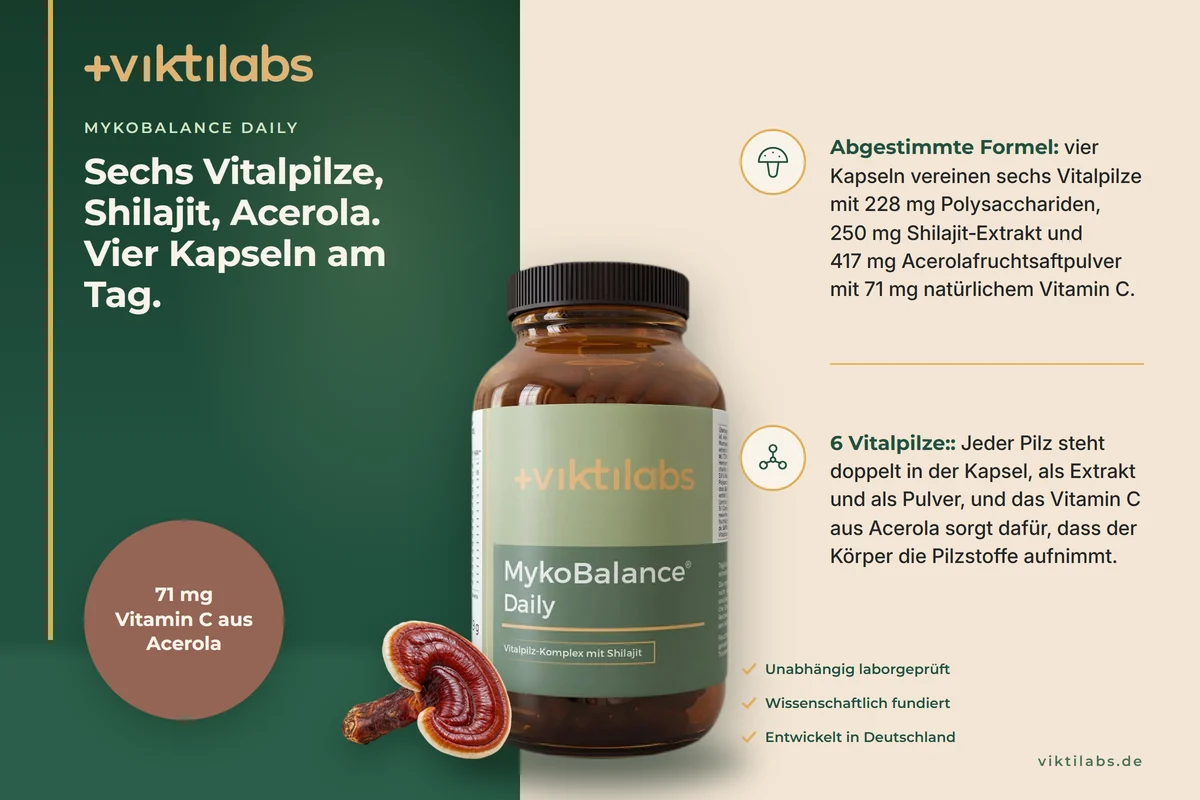 Anzeige: Viktilabs MykoBalance Daily, Kapseln im Braunglas